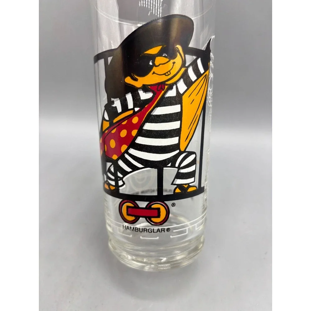 Vintage 1977 McDonalds Action Series Hamburglar Glass Collector‎ Tumbler 5.5